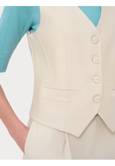 Gilet Donna Ragno con Quattro Bottoni in Tessuto Compact  | Mariadesol