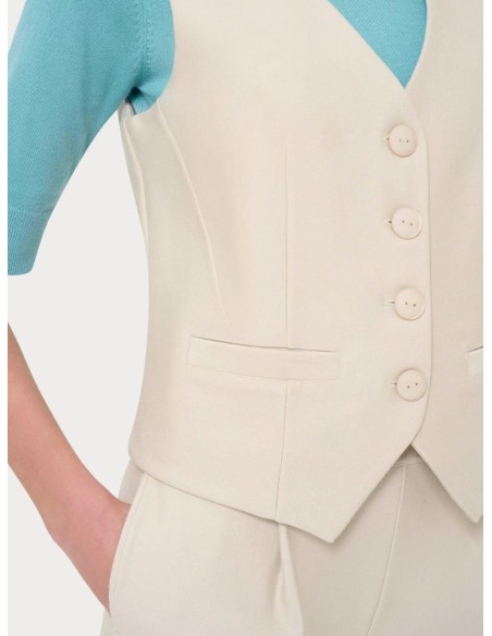 Gilet Donna Ragno con Quattro Bottoni in Tessuto Compact  | Mariadesol