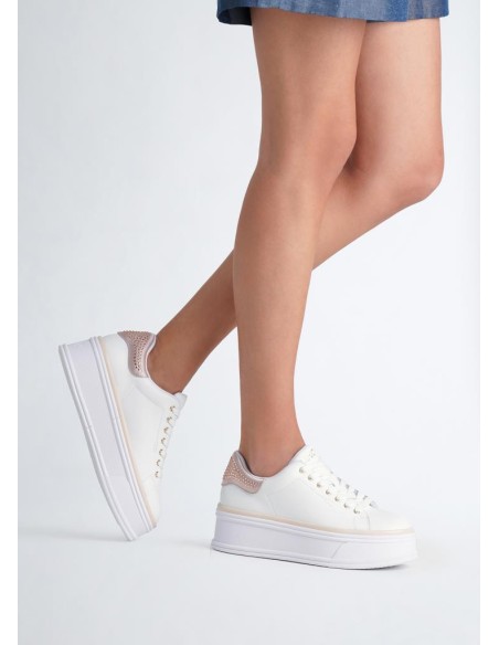 Liu Jo Donna - Sneakers in Pelle con Strass  | Mariadesole.it