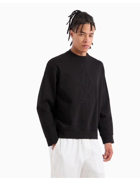 Felpa Uomo Armani Exchange in French Terry con Logo in Rilievo  | Mari