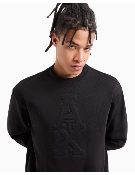 Felpa Uomo Armani Exchange in French Terry con Logo in Rilievo  | Mari