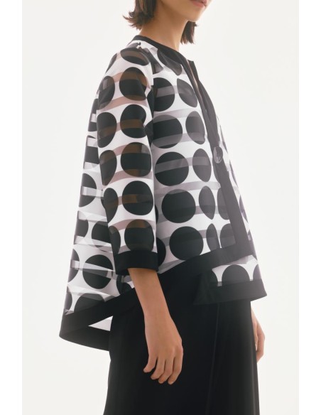 Giacca Donna Joseph Ribkoff Swing con Stampa a Pois e Strisce Shadow  