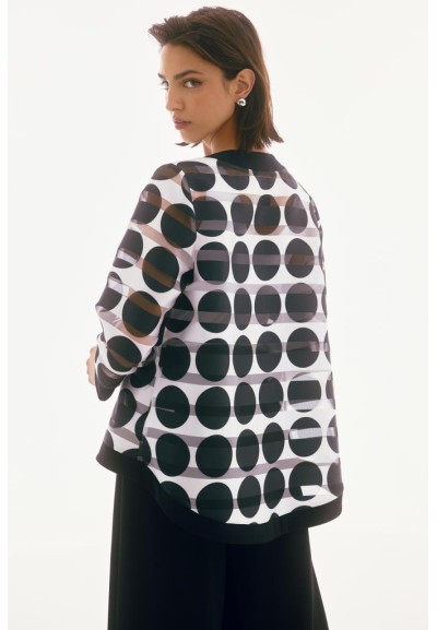 Giacca Donna Joseph Ribkoff Swing con Stampa a Pois e Strisce Shadow  