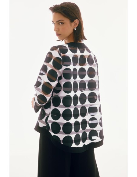 Giacca Donna Joseph Ribkoff Swing con Stampa a Pois e Strisce Shadow  