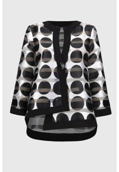 Giacca Donna Joseph Ribkoff Swing con Stampa a Pois e Strisce Shadow  