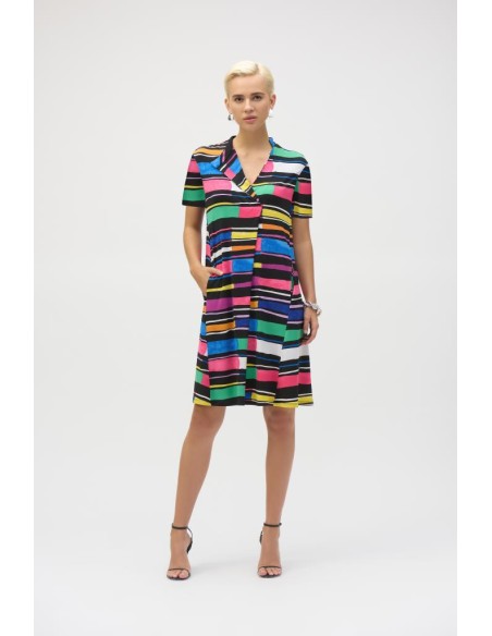 Joseph Ribkoff Donna - Abito Trapezio con Stampa a Righe  | Mariadesol