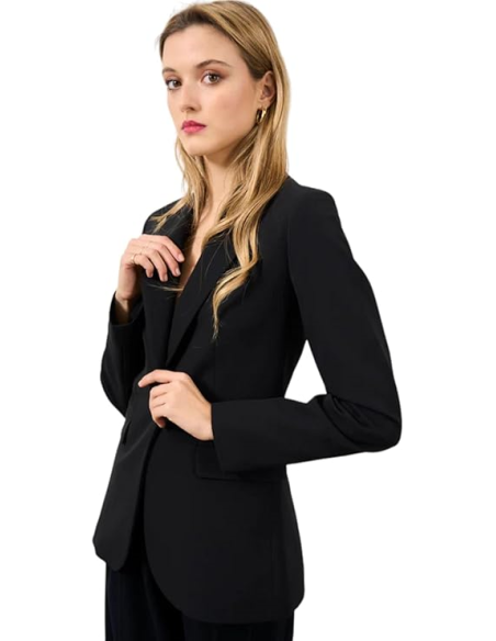 Liu Jo Donna - Giacca Lunga Luxury Monopetto con Revers a Lancia  | Ma