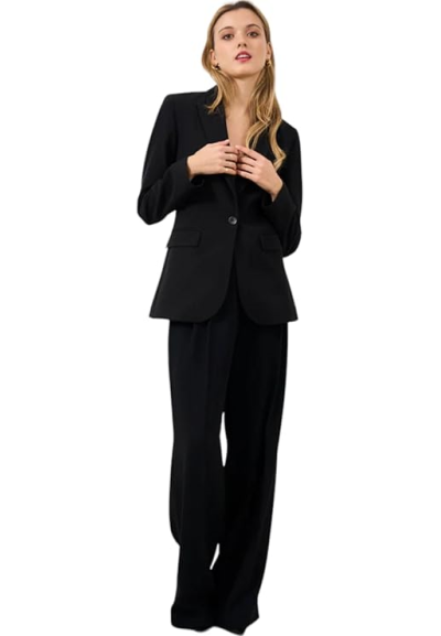 Liu Jo Donna - Giacca Lunga Luxury Monopetto con Revers a Lancia  | Ma