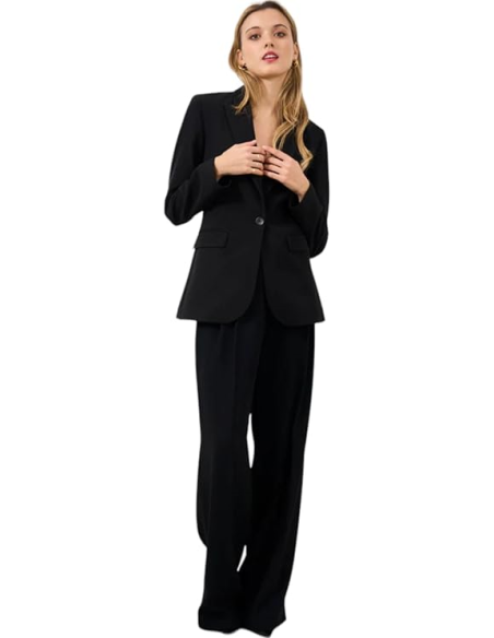 Liu Jo Donna - Giacca Lunga Luxury Monopetto con Revers a Lancia  | Ma