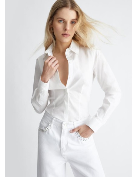 Camicia Liu Jo Donna Slim Fit in Popeline di Cotone  | Mariadesole.it