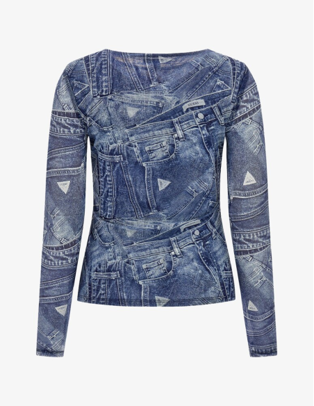 Guess Donna Maglia Brienna Maniche Lunghe con Cut-Out  | Mariadesole.i