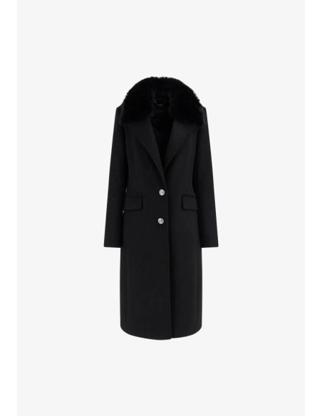 Cappotto in Misto Lana Donna Guess con Pelliccia Rimovibile