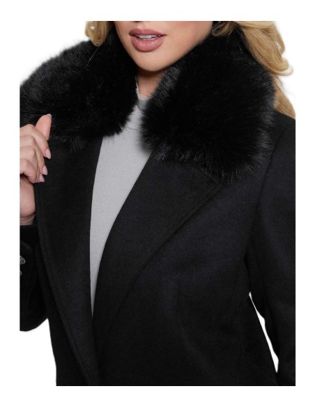Cappotto in Misto Lana Donna Guess con Pelliccia Rimovibile