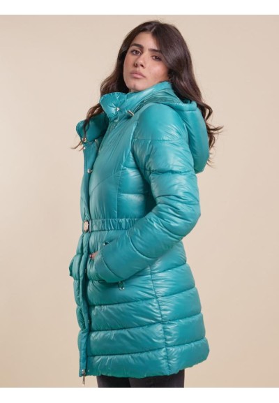 Liu Jo Piumino da Donna Turchese con Colletto e Cappuccio  | Mariadeso