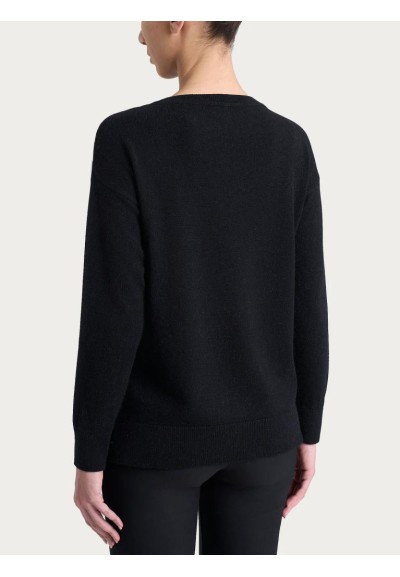 Maglia Donna Animalier con Collo a Barchetta in Misto Angora - Ragno  