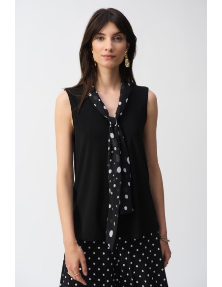 Top in Maglia con Cravatta a Pois Joseph Ribkoff  | Mariadesole.it