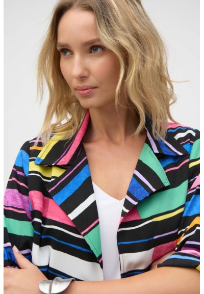 Giacca Corta e Squadrata con Stampa a Righe di Garza Joseph Ribkoff  |