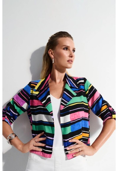 Giacca Corta e Squadrata con Stampa a Righe di Garza Joseph Ribkoff  |
