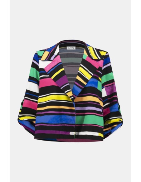 Giacca Corta e Squadrata con Stampa a Righe di Garza Joseph Ribkoff  |