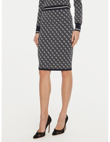 Gonna Midi Guess Donna in Maglia Logo 4G - Vita Alta e Stile Iconico  