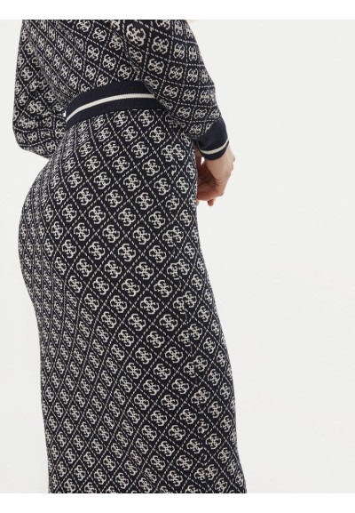 Gonna Midi Guess Donna in Maglia Logo 4G - Vita Alta e Stile Iconico  