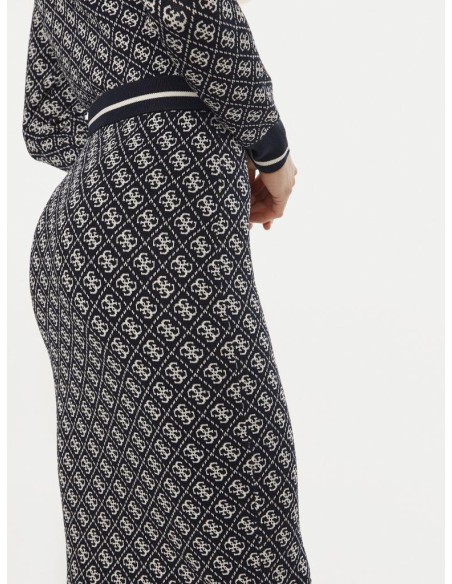 Gonna Midi Guess Donna in Maglia Logo 4G - Vita Alta e Stile Iconico  