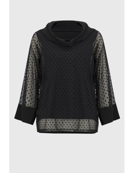 Maglia da Donna a Pois con Collo Sciallato e Maniche a Dolman  | Maria