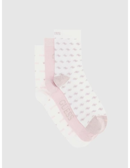 Calze in Jersey con Motivo e Logo 4G Guess Donna - Confezione da 3 Paia