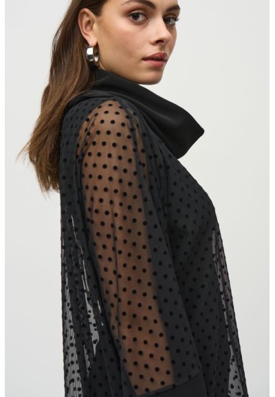 Maglia da Donna a Pois con Collo Sciallato e Maniche a Dolman  | Maria