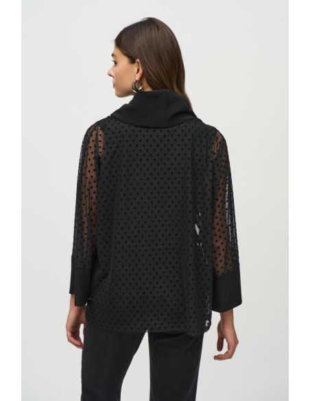 Maglia da Donna a Pois con Collo Sciallato e Maniche a Dolman  | Maria