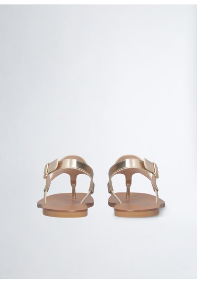 Liu Jo Donna – Sandali Infradito Laminati con Logo  | Mariadesole.it