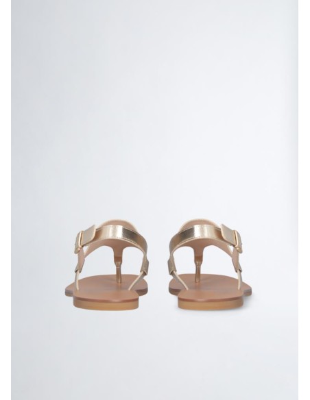 Liu Jo Donna – Sandali Infradito Laminati con Logo  | Mariadesole.it
