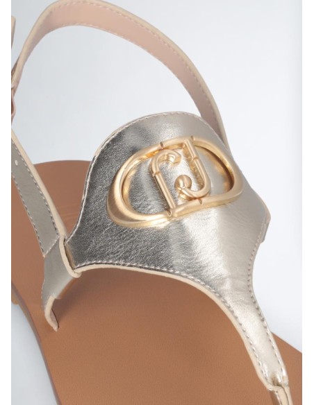 Liu Jo Donna – Sandali Infradito Laminati con Logo  | Mariadesole.it