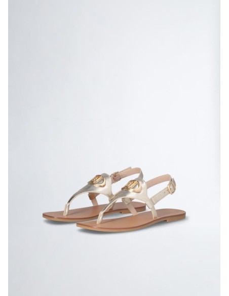 Liu Jo Donna – Sandali Infradito Laminati con Logo  | Mariadesole.it