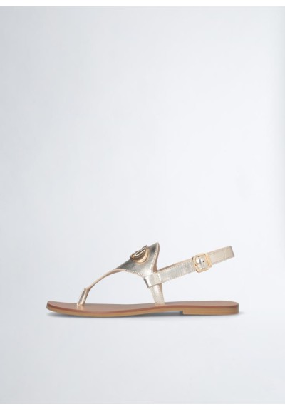 Liu Jo Donna – Sandali Infradito Laminati con Logo  | Mariadesole.it