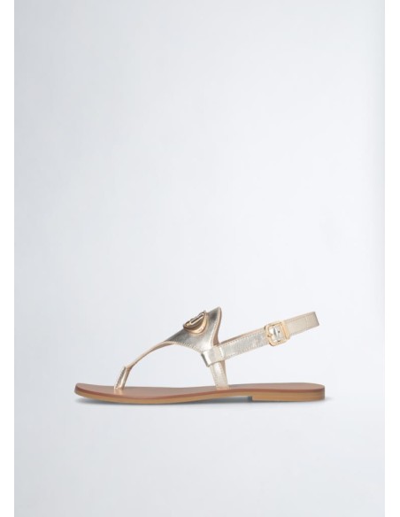 Liu Jo Donna – Sandali Infradito Laminati con Logo  | Mariadesole.it