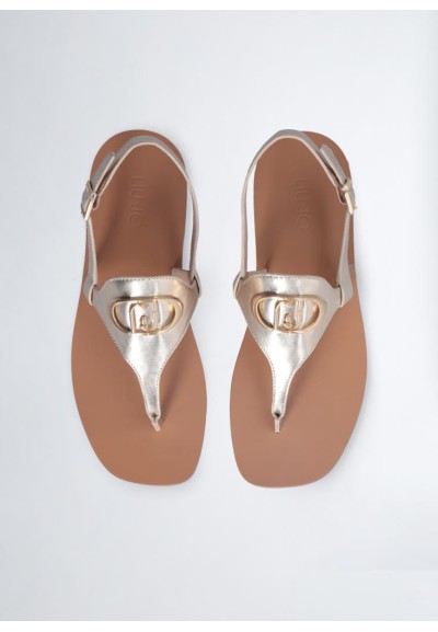 Liu Jo Donna – Sandali Infradito Laminati con Logo  | Mariadesole.it