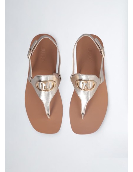 Liu Jo Donna – Sandali Infradito Laminati con Logo  | Mariadesole.it