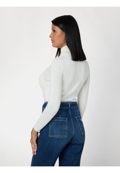 Guess Maglia Donna Slim Fit con Logo Triangolo e Strass  | Mariadesole