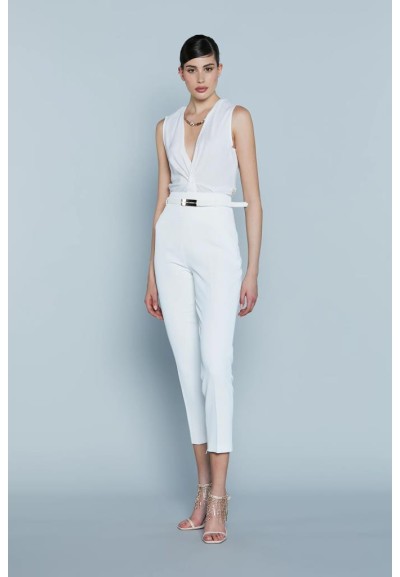 Relish Donna – Blusa Collec senza Maniche con Scollo a V, Nodo e Colla