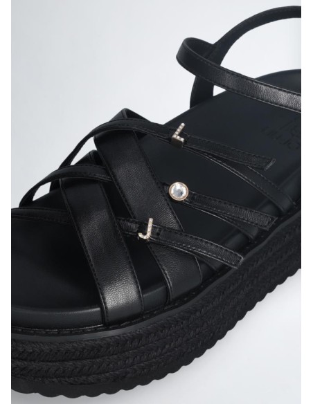 Liu Jo – Sandali Platform Neri con Fascette Incrociate  | Mariadesole.