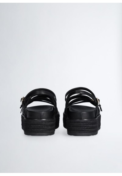 Liu Jo – Sandali Platform Neri con Fascette Incrociate  | Mariadesole.