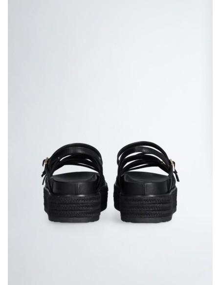 Liu Jo – Sandali Platform Neri con Fascette Incrociate  | Mariadesole.