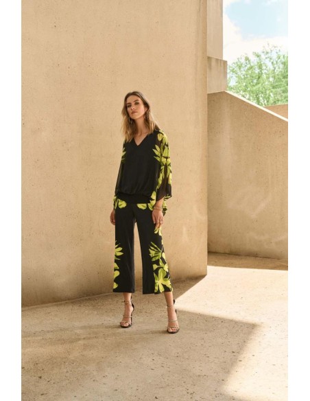 Joseph Ribkoff Pantaloni Culotte con Stampa Floreale in Maglia Setosa 