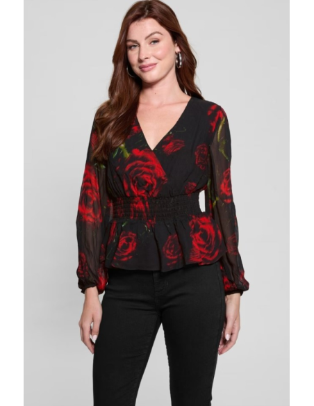 Guess Top Donna Mishka – Eleganza Romantica in Chiffon  | Mariadesole.