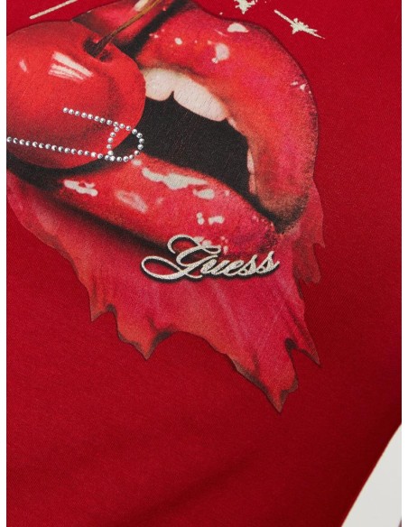 T-Shirt Guess Donna con Stampa Labbra  | Mariadesole.it