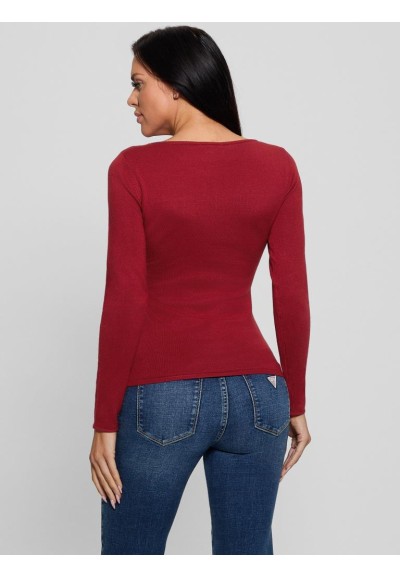 Maglia Guess con Logo e Dettagli Scintillanti - Maglione Aderente  | M