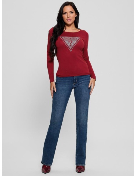 Maglia Guess con Logo e Dettagli Scintillanti - Maglione Aderente  | M