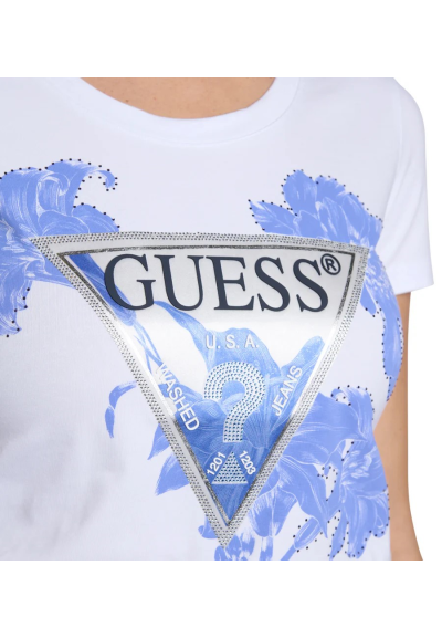 T-shirt Guess Uomo Donna – Collo Rotondo, Maniche Corte, Cotone ed Ela