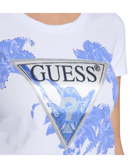 T-shirt Guess Uomo Donna – Collo Rotondo, Maniche Corte, Cotone ed Ela
